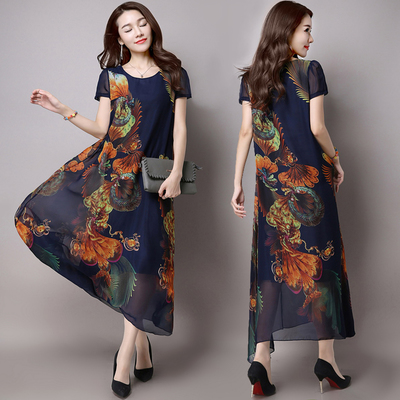 夏日風情 中老年女裝加肥加大碼雪紡連衣裙，優雅出行新選擇